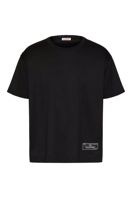Maison Valentino Label Cotton T-shirt